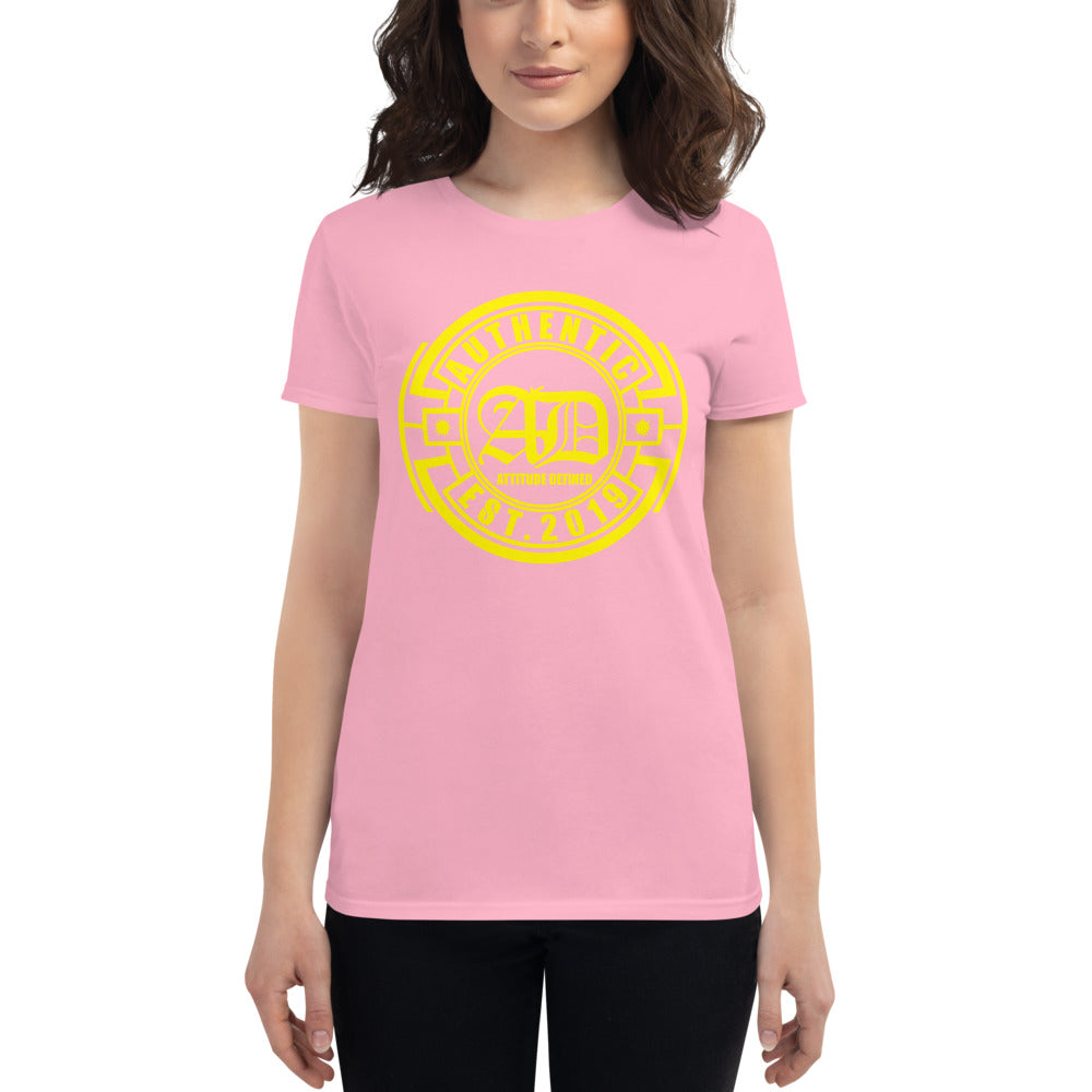 AD Womens short sleeve Yellow Logo