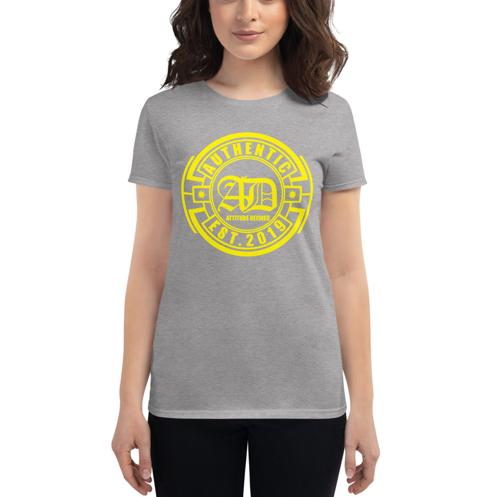 AD Womens short sleeve Yellow Logo