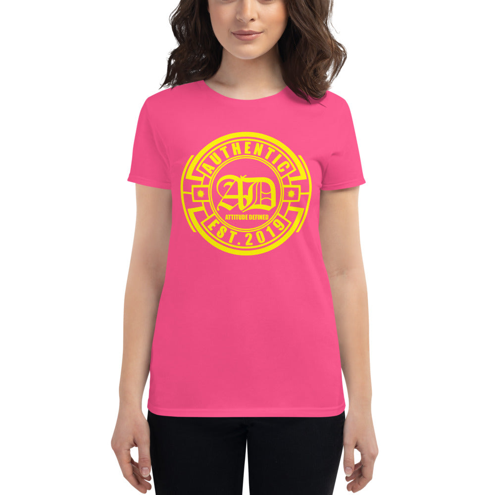 AD Womens short sleeve Yellow Logo