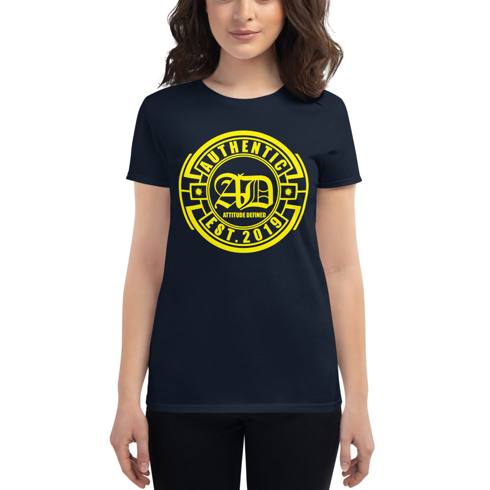 AD Womens short sleeve Yellow Logo