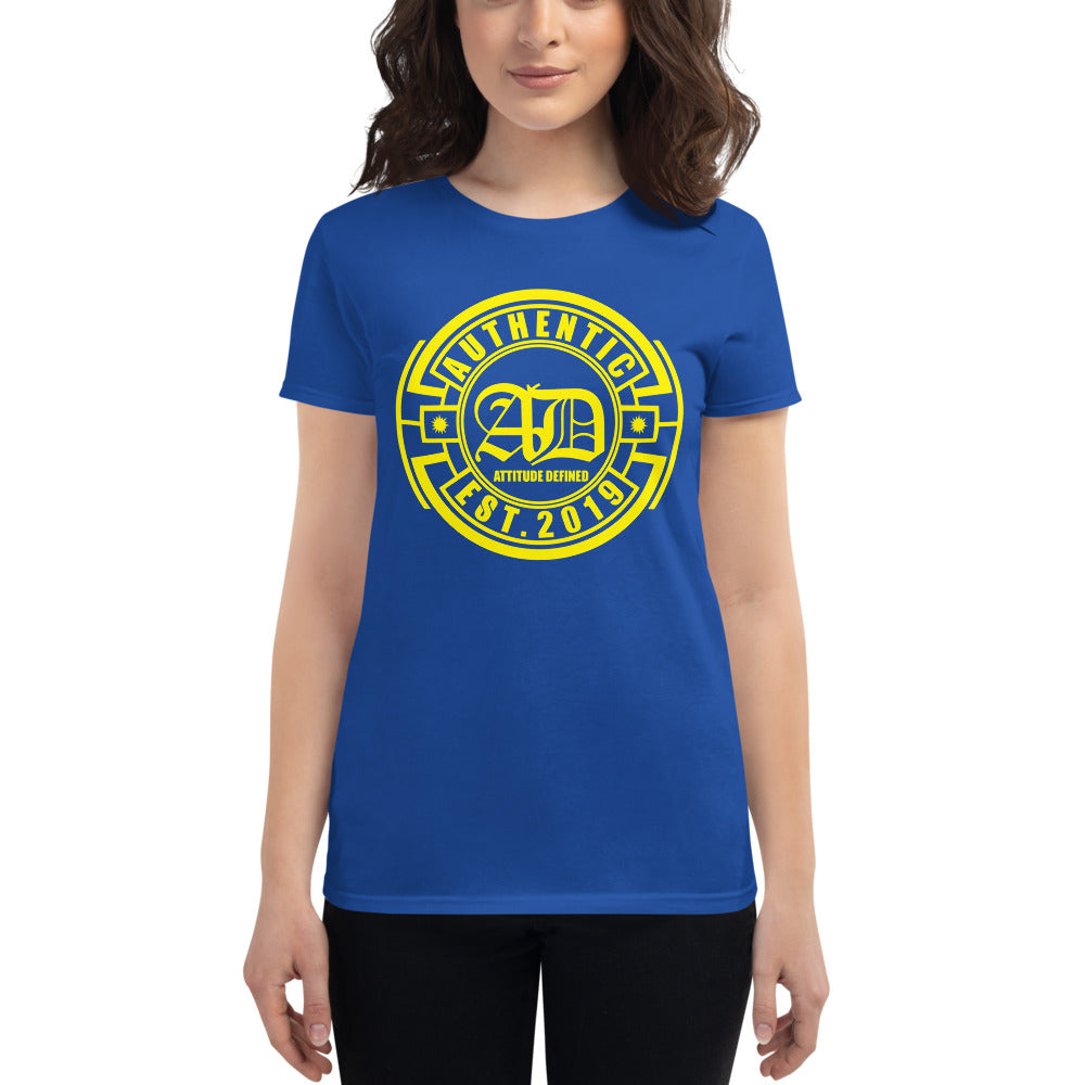 AD Womens short sleeve Yellow Logo