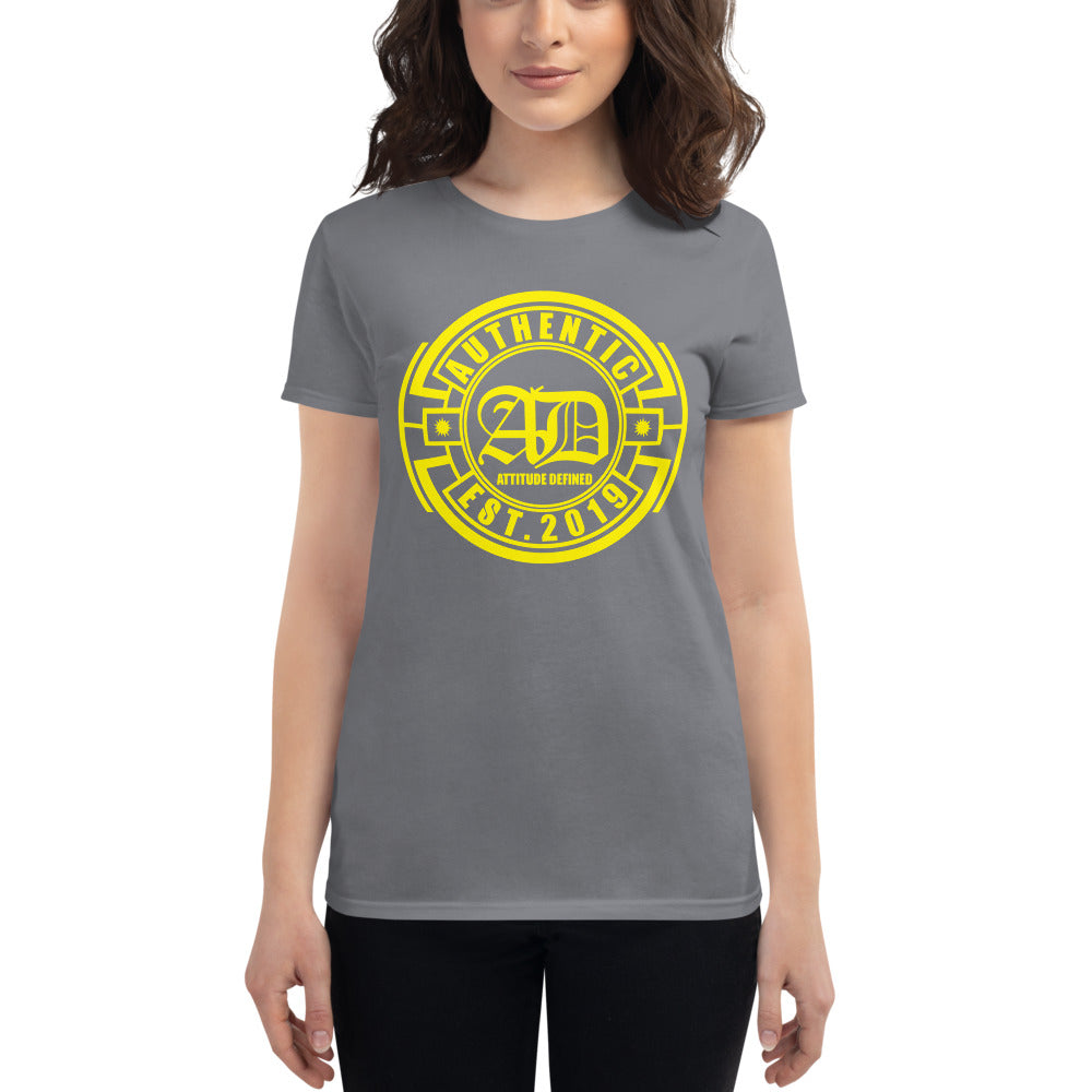 AD Womens short sleeve Yellow Logo