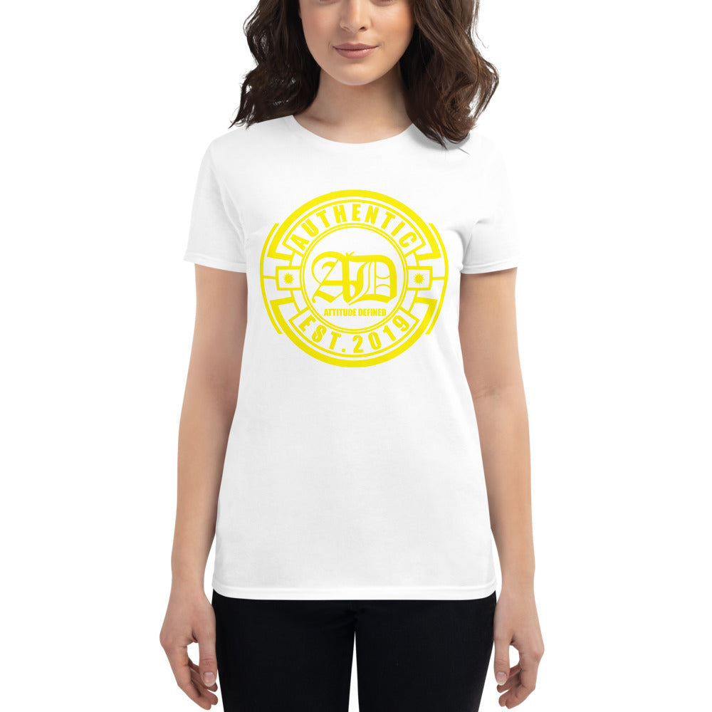 AD Womens short sleeve Yellow Logo